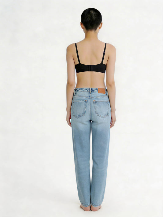CROP SEMI WIDE DENIM PANTS