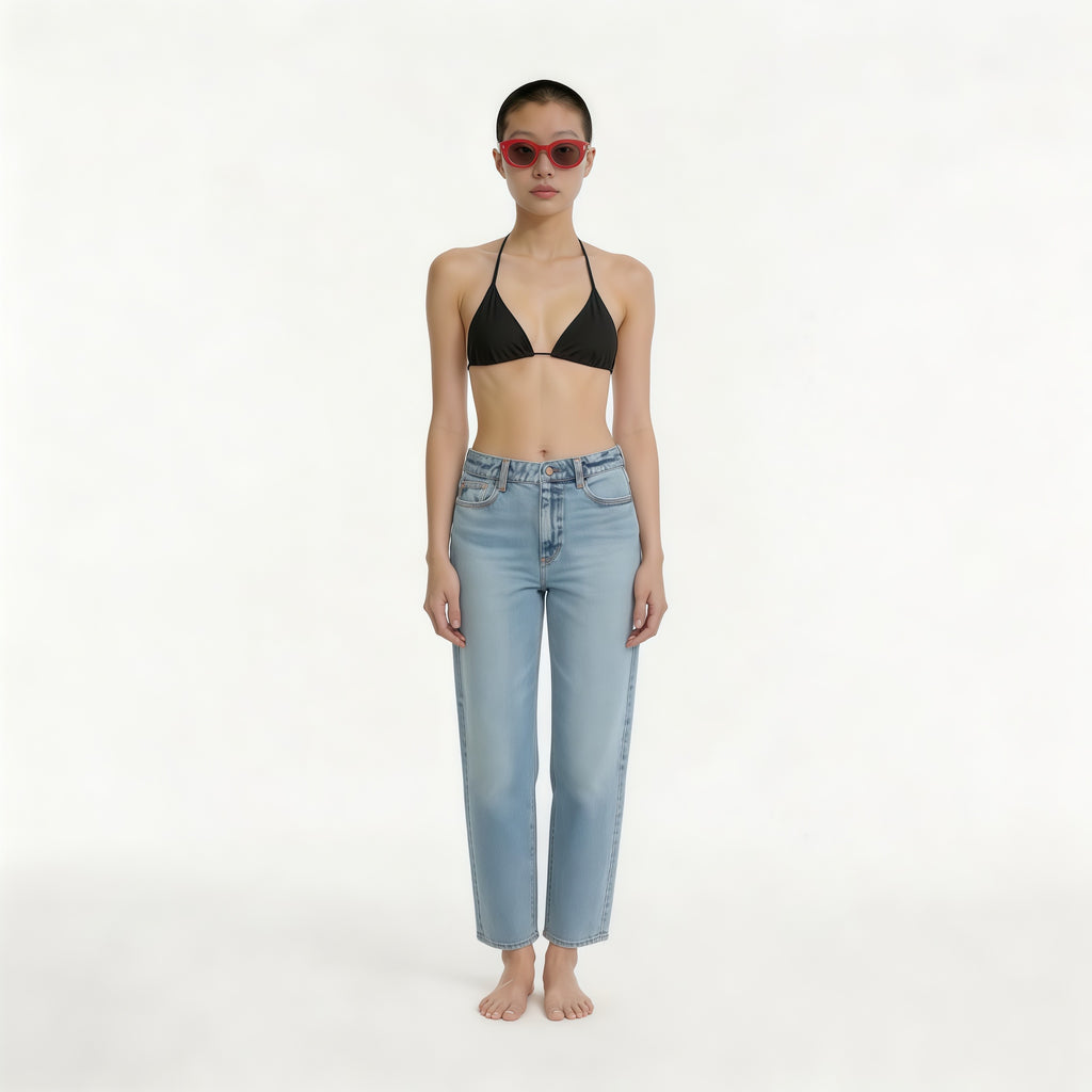CROP SEMI WIDE DENIM PANTS