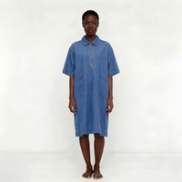 WOMEN DENIM SHIRT DRESS - 图片 1