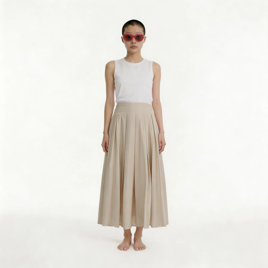 ECLAIR PLEATS LONG SKIRT